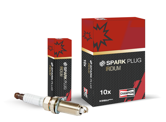 product package view iridium spark plug by Champion